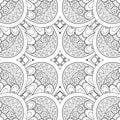 Monochrome Seamless Tile Pattern, Fancy Kaleidoscope Royalty Free Stock Photo