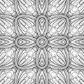 Monochrome Seamless Tile Pattern, Fancy Kaleidoscope Royalty Free Stock Photo