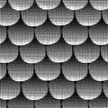 Monochrome seamless vector background black textured circles lined up. White dots in a row on black background. Abstract geometric Royalty Free Stock Photo