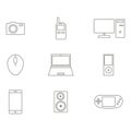 Monochrome set with gadgets icons