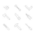 monochrome set with hand tools icons Royalty Free Stock Photo