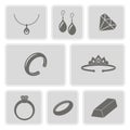 Monochrome set with jewelry icons