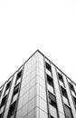 Monochrome shot of modern building against sky Royalty Free Stock Photo