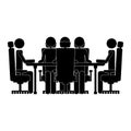 monochrome silhouette with executives in boardroom