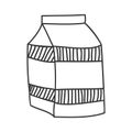 Monochrome silhouette with milk carton Royalty Free Stock Photo