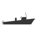 Monochrome silhouette with rescue boat