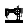 monochrome silhouette sewing machine icon