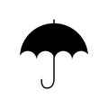 Monochrome silhouette with umbrella opened