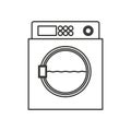 Monochrome silhouette of wash machine