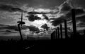 Monochrome of Silhouetted Communication Tower at Barcelona Royalty Free Stock Photo