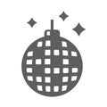 Monochrome simple disco ball line icon vector illustration hanging bright glass nightclub sphere