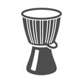 Monochrome simple djembe icon vector illustration. Traditional African ethnic drums isolated Royalty Free Stock Photo