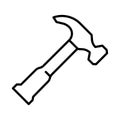 Monochrome simple hammer icon vector illustration heavy equipment for hitting construction repair