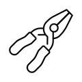 Monochrome simple plumber pliers icon vector illustration manual equipment for construction