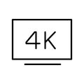 Monochrome simple television screen 4k resolution icon vector digital tv definition video monitor Royalty Free Stock Photo