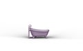 Monochrome single color purple bathtub 3d Icon in white background,single color, 3d rendering, household objects