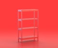 Monochrome single color red book shelf 3d Icon in red background,single color, 3d rendering Royalty Free Stock Photo