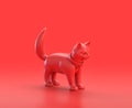 Monochrome single color red 3d Icon, a group of ... in red background,single color, 3d rendering