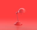 Monochrome single color red 3d Icon, three table lamps in red background,single color, 3d rendering