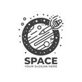 Monochrome space shuttle Logo Design 6