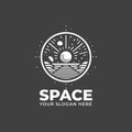 Monochrome space shuttle Logo Design 3