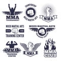 Monochrome sport labels for mma fighters Royalty Free Stock Photo