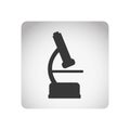 monochrome square frame with silhouette microscope tool Royalty Free Stock Photo