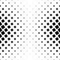 Monochrome square pattern - geometrical halftone abstract vector background from angular rounded squares
