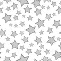 Monochrome starry seamless pattern Royalty Free Stock Photo