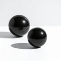Monochrome Still Life with Two Black Spheres Royalty Free Stock Photo