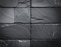 Monochrome Stone Slate Texture Background with Rectangular Tile Pattern Royalty Free Stock Photo