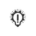 Monochrome stylized lightbulbs logotype, new idea and solution abstract symbol, flat bright cartoon incandescent light