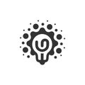 Monochrome stylized lightbulbs logotype, new idea and solution abstract symbol, flat bright cartoon incandescent light Royalty Free Stock Photo