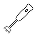 Monochrome submersible hand blender icon line vector illustration device for mixing ingredients
