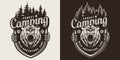 Monochrome summer camping emblem