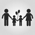 Monochrome symbol family illustration