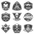 Monochrome Tattoo Salon Labels Set