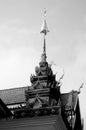 Monochrome Thai art movable throne at Wat Phra That Doi Suthep, Chiang Mai Royalty Free Stock Photo