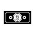 Monochrome ticket with money symbol