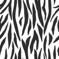 Monochrome tiger skin seamless pattern. Abstract zebra skin, stripes wallpaper Royalty Free Stock Photo