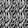 Monochrome tiger skin seamless pattern. Abstract zebra skin, stripes wallpaper Royalty Free Stock Photo