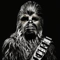 Monochrome Toned Chewbacca With Photocopy Lines