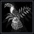 Monochrome Toucan bird mandala arts