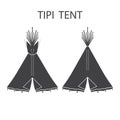 Monochrome tourist Indian or tipi tents for outdoor recreation.