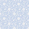 Monochrome Traditional Chintz Floral Vector Seamless Pattern. Classic Background Royalty Free Stock Photo