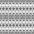 Monochrome Seamless ethnic pattern texture background design vector Royalty Free Stock Photo