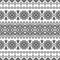 Monochrome Seamless ethnic pattern texture background design vector Royalty Free Stock Photo
