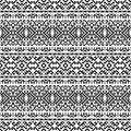 Monochrome Seamless ethnic pattern texture background design vector Royalty Free Stock Photo