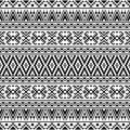 Monochrome Seamless ethnic pattern texture background design vector Royalty Free Stock Photo