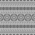 Monochrome Seamless ethnic pattern texture background design vector Royalty Free Stock Photo